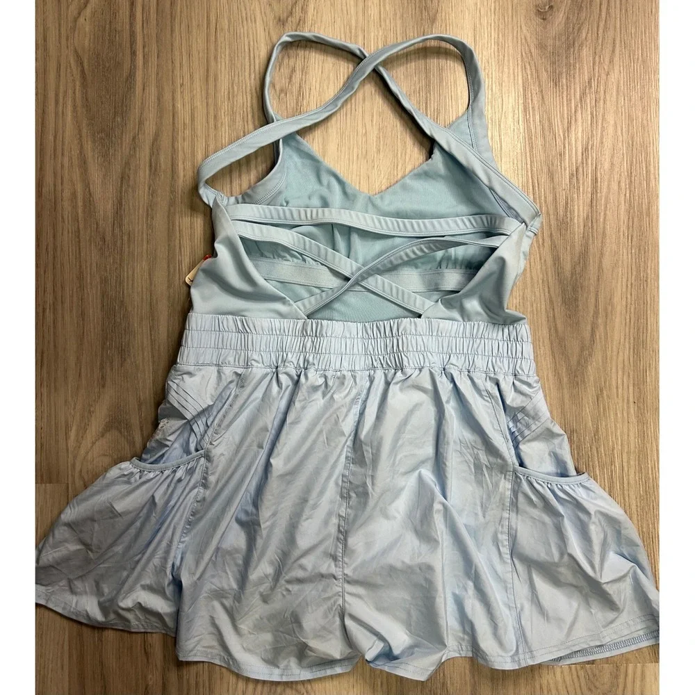Free People‎ Movement Sky Blue Crisscross Back Tennis Dress Shorts XL